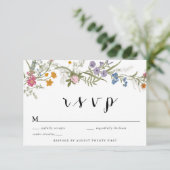 Elegante  Wildflower RSVP-behuizingskaart Kaart (Staand voorkant)