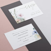 Elegante Wildflower RSVP-kaart | Aquarel Bloemen RSVP Kaartje