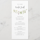 Elegante Wildflower rustieke Boho bruiloft gastnaa Menu (Voorkant)