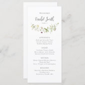 Elegante Wildflower rustieke Boho bruiloft gastnaa Menu (Voorkant / Achterkant)
