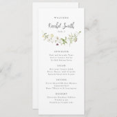 Elegante Wildflower rustieke Boho bruiloft gastnaa Menu (Voorkant / Achterkant)