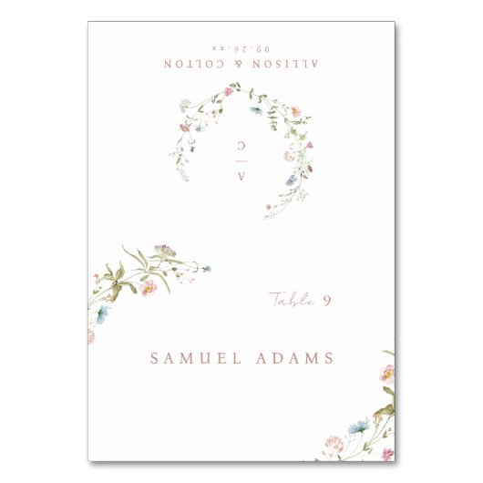 Elegante Wildflower rustieke Boho opvouwbare plaat Kaart (Voorkant)