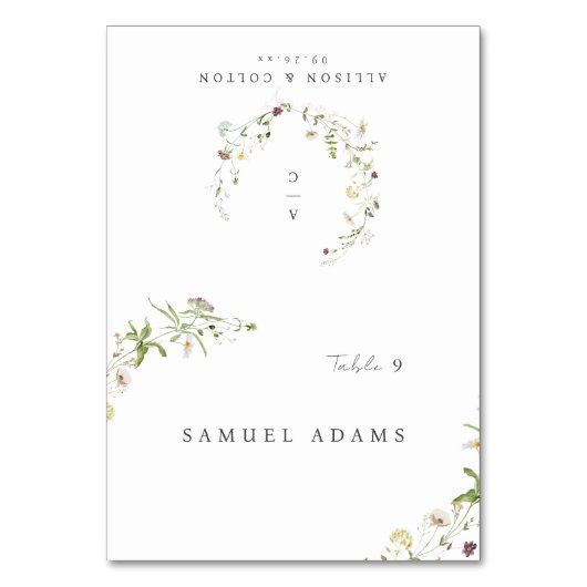 Elegante Wildflower rustieke Boho opvouwbare plaat Kaart (Voorkant)