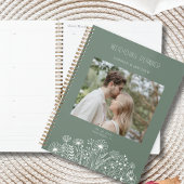 Elegante Wildflower Sage Green Boho Fotobruiloft Planner