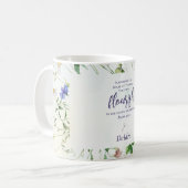 Elegante Wildflower Schrift gepersonaliseerd Koffiemok (Voorkant links)