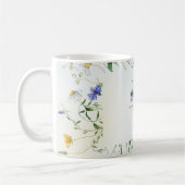 Elegante Wildflower Schrift gepersonaliseerd Koffiemok (Links)