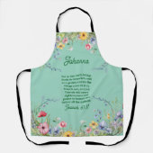 Elegante Wildflower Schrift gepersonaliseerd Schort (Voorkant)