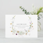 Elegante Wildflower Sla de datum op Save The Date (Staand voorkant)