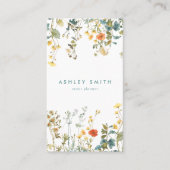 Elegante Wildflower Social Media Visitekaartje (Voorkant)