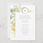 Elegante Wildflower Spring Boho Pampas Wedding Kaart (Voorkant)