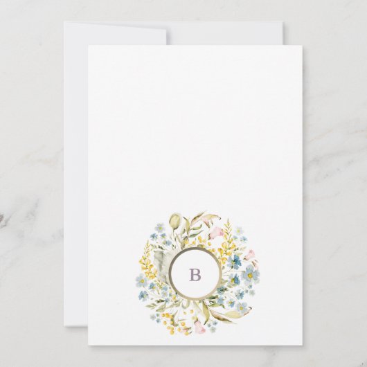 Elegante Wildflower Spring Boho Pampas Wedding Kaart (Achterkant)