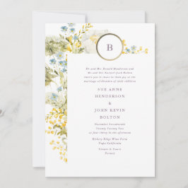 Elegante Wildflower Spring Boho Pampas Wedding Kaart