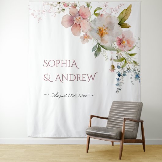 Elegante Wildflower Tapestry Wandkleed (In situ)