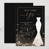 Elegante Wildflower Trouwjurk Vrijgezellenfeest Kaart (Voorkant / Achterkant)