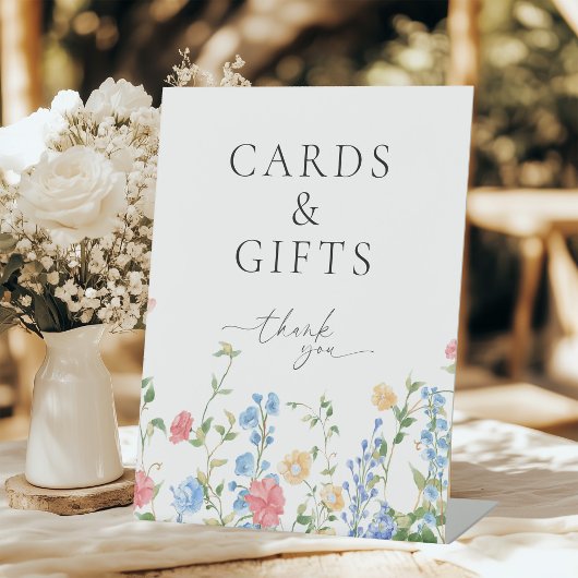 Elegante Wildflower Trouwkaarten en geschenken Reclamebord Met Voetstuk