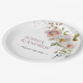 Elegante Wildflower Trouwpapier Borden Papieren Bordje (Gekanteld)