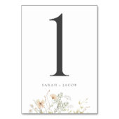 Elegante Wildflower Trouwtafel Aantal Kaarten (Voorkant)