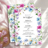 Elegante Wildflower Tuin Bloemen Bruiloft Kaart