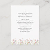 Elegante Wildflower  Tuin Bruiloft Details Informatiekaartje (Achterkant)