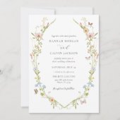 Elegante Wildflower Tuin Bruiloft Kaart (Voorkant)