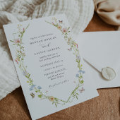 Elegante Wildflower Tuin Bruiloft Kaart