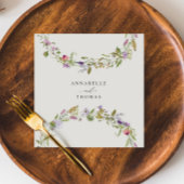 Elegante Wildflower Tuin Krans Bruiloft Servet