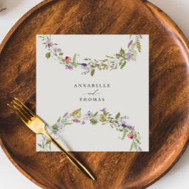 Elegante Wildflower Tuin Krans Bruiloft Servet