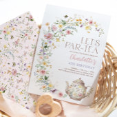 Elegante Wildflower Tuin Thee Party Meisje Verjaar Kaart