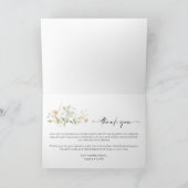 Elegante Wildflower Twee foto bruiloft dank u Bedankkaart (Binnen)