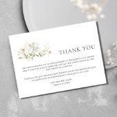 Elegante Wildflower Twee foto bruiloft dank u Bedankkaart