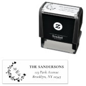 Elegante Wildflower Typografie Trouwadres Zelfinktende Stempel (In situ)