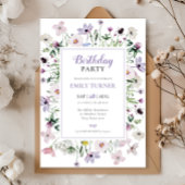 Elegante Wildflower Verjaardag Uitnodiging
