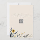 Elegante Wildflower Verlovingsfeest Beige Kaart (Achterkant)