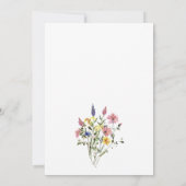 Elegante Wildflower Viering van het Leven Begrafen Kaart (Achterkant)