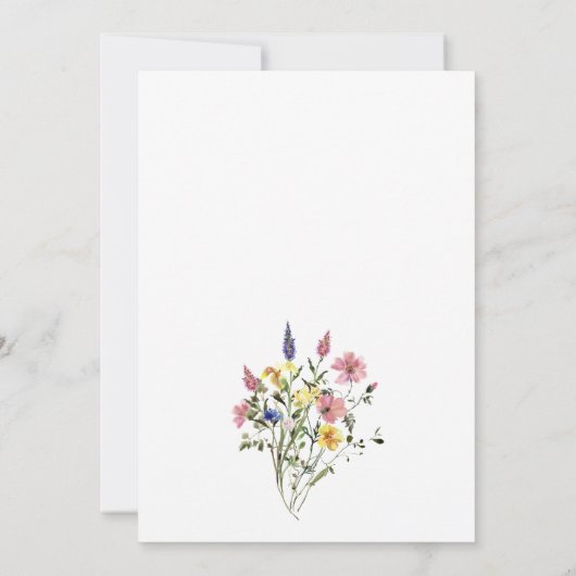 Elegante Wildflower Viering van het Leven Begrafen Kaart (Achterkant)