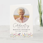 Elegante Wildflower Viering van het Leven Begrafen Programma (Voorkant)