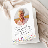 Elegante Wildflower Viering van het Leven Begrafen Programma