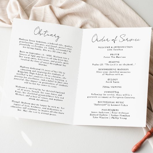 Elegante Wildflower Viering van het Leven Begrafen Programma