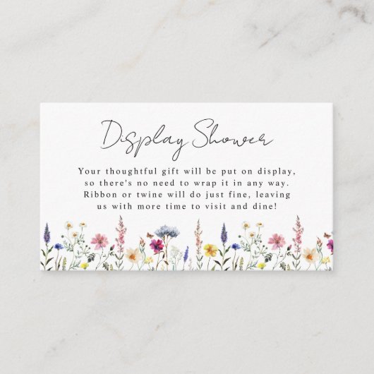 Elegante Wildflower Vrijgezellenfeest Display Douc Informatiekaartje (Voorkant)