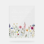 Elegante Wildflower Vrijgezellenfeest Flower Bar Acryl Bord (Voorkant)
