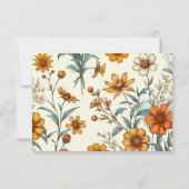 Elegante Wildflower Warme Leuke jaren '70 Esthetis Save The Date (Achterkant)