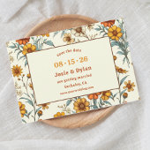 Elegante Wildflower Warme Leuke jaren '70 Esthetis Save The Date