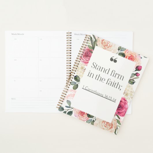 Elegante Wildflower Waterverf Christelijke Vrouwen Planner (Display)