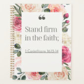 Elegante Wildflower Waterverf Christelijke Vrouwen Planner (Voorkant)