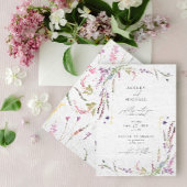 Elegante Wildflower Waterverf Modern Wedding Kaart
