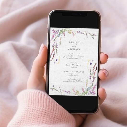 Elegante Wildflower Waterverf Modern Wedding Kaart