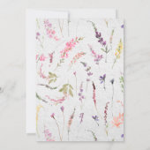 Elegante Wildflower Waterverf Modern Wedding Kaart (Achterkant)