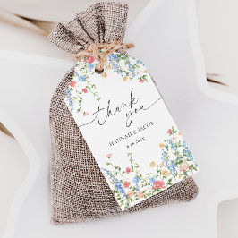 Elegante Wildflower Wedding Dank u gunst Cadeaulabel