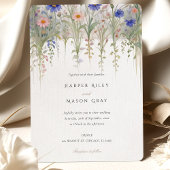 Elegante Wildflower Wedding Delicate Pastel Bloeme Kaart