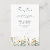 Elegante Wildflower Wedding Details Behuizing Informatiekaartje (Voorkant)